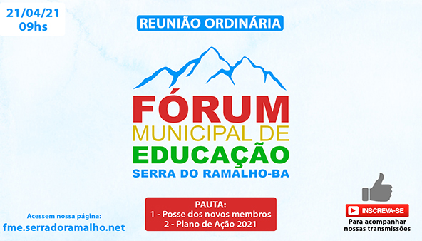 Reunião Ordinária do Fórum Municipal de Educação.