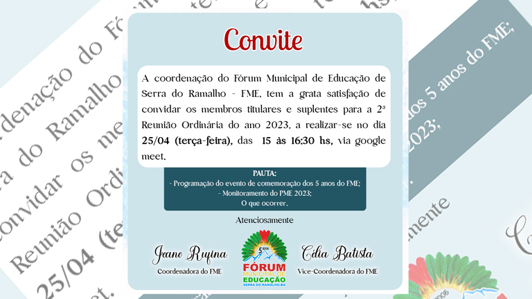 2ª Reunião Ordinária do do FME – 2023