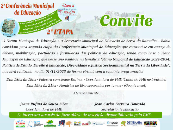 Segunda Etapa da Conferência Municipal de Educação de Serra do Ramalho/BA
