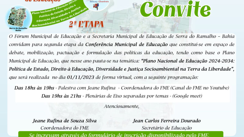 Segunda Etapa da Conferência Municipal de Educação de Serra do Ramalho/BA