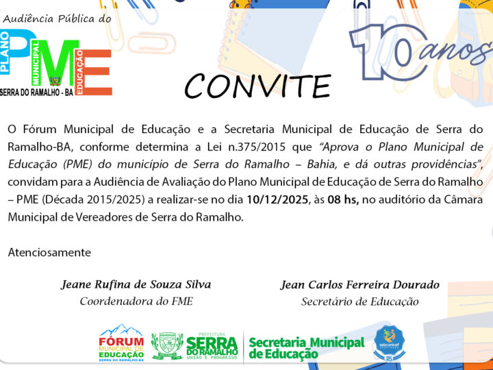 Convite – Audiência Pública de Avaliação do PME – 2015-2025