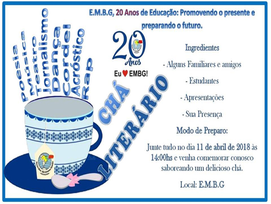 Chá Literário – Escola Municipal Bartolomeu Guedes da Fechadinha